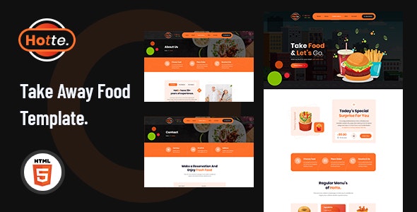 Hotte - 快餐外卖餐饮食品网站HTML5模板