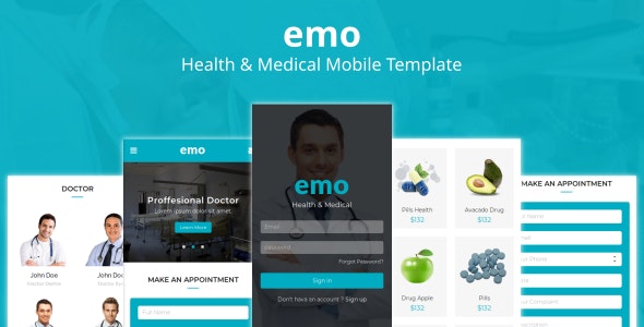 Emo - 健康医疗网站移动手机版模板