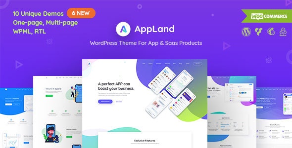 AppLand - 适用于App和Saas产品展示网站WordPress主题