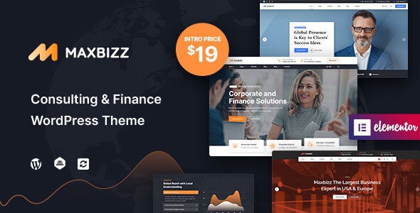 Maxbizz - 企业财务咨询可视化编辑WordPress主题