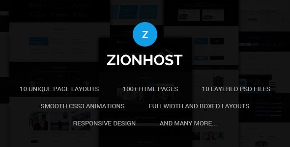 ZionHost - 响应式网站托管虚拟主机TML5网站模板