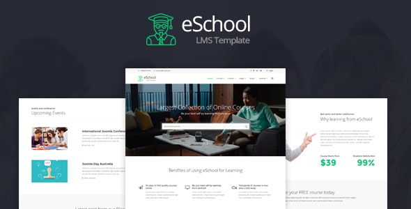 eSchool - 教育LMS培训学校Joomla 模板