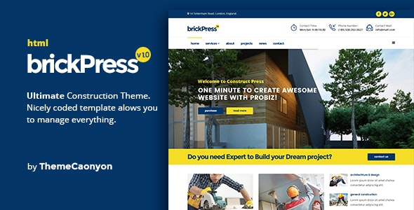 BrickPress - 建筑工程施工安装企业网站HTML5模板