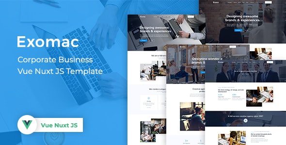 Exomac – Vue Nuxt JS 企业公司网站模板