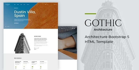 Gothic - 建筑设计工程施工企业Bootstrap 5 HTML网站模板