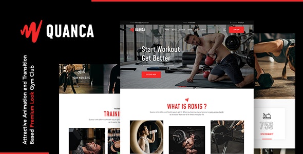 Quanca - 高级健身俱乐部健身房网站HTML模板