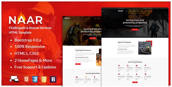 Naar - 消防设备救援中心网站HTML模板