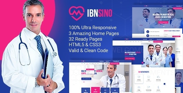 IBNSINO 医疗康复中心医院诊所网站HTML模板