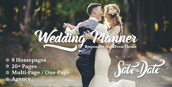 Wedding Planner - 响应式婚礼婚庆摄影网站WordPress模板