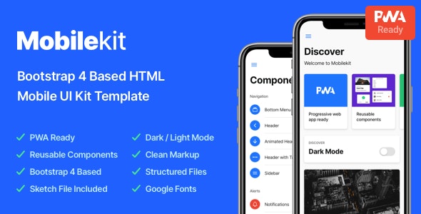 Mobilekit - Bootstrap 4 响应式网站HTML手机版模板