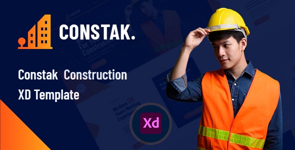 Constak – 建筑设计施工工程网站 XD 模板