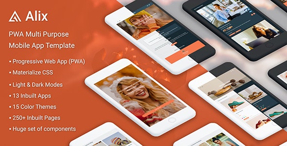 Alix - 多用途PWA移动应用程序App模板