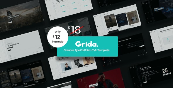 Grida - 创意机构 Ajax 作品展示 HTML 模板
