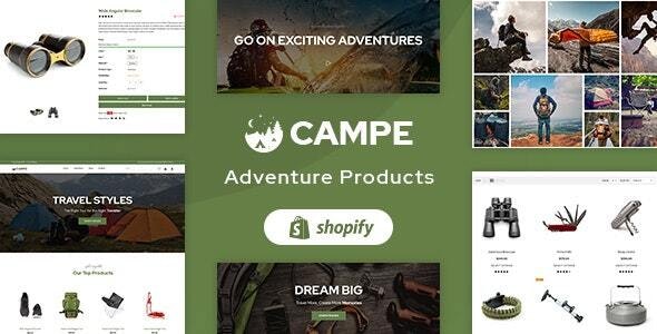  Campe - Camping Adventures Outdoor Sports Shopify Website Theme