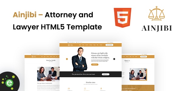 Ainjibi – 法律咨询律师事务所 HTML5 网站模板