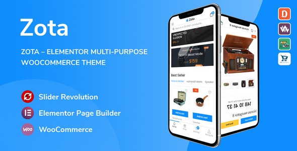  Zota - Elementor visual editing e-commerce website WooCommerce template