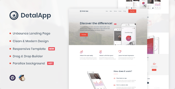  Detalapp - App landing page Unbounce template