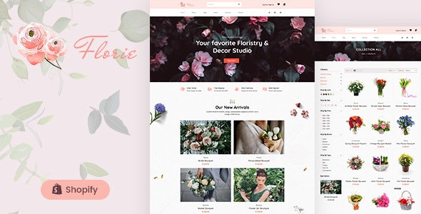 Florie - 鲜花绿植花店网站 Shopify 模板
