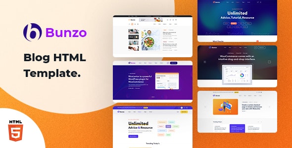Bunzo - 响应式博客资讯 Bootstrap 5 HTML 网站模板