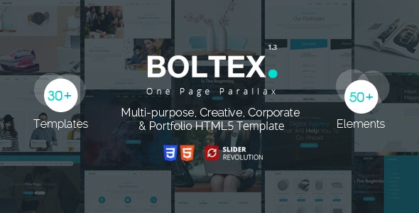 Boltex - 简约单页网站设计HTML模板
