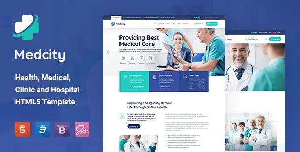 Medcity - 医疗诊所家庭医生 HTML5 网站模板