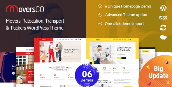  MoversCO - Logistics, warehousing, moving and transportation website WordPress template