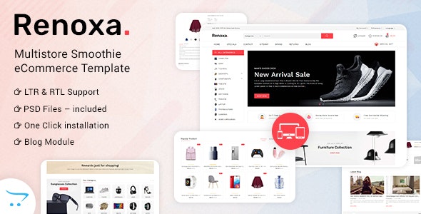  Renoxa - Multi purpose clothing digital product store Opencart template