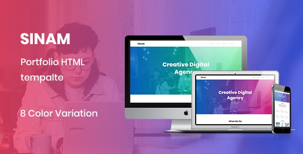 Sinam - 创意响应式产品展示网站HTML5模板
