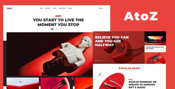 AtoZ - 新闻博客杂志咨询网站HTML模板