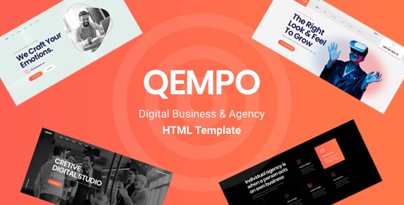 Qempo - 创意数字作品展示机构网站HTML5模板