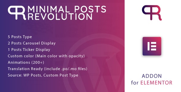Minimal Posts Revolution For Elementor - 文章轮播幻灯片WordPress插件