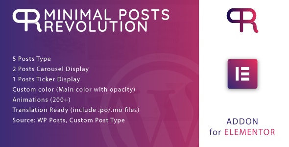 Minimal Posts Revolution For Elementor - 文章轮播幻灯片WordPress插件