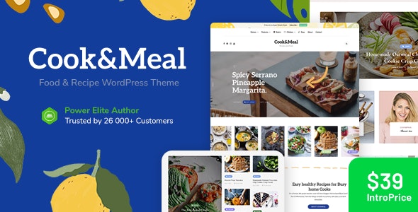 Cook&Meal - 餐饮美食博客健康食谱网站WordPress模板