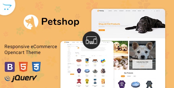 PetShop - 宠物商店宠物商品用品销售OpenCart 3主题
