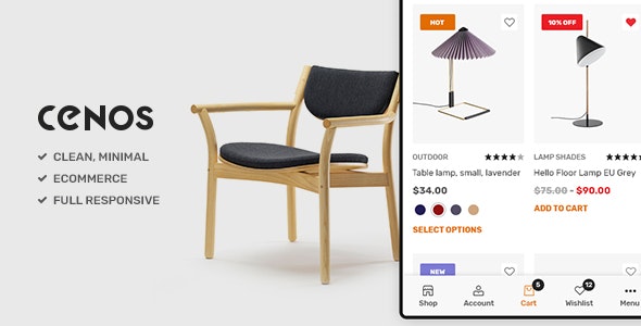 Cenos - 现代家具网上商店模板WooCommerce主题