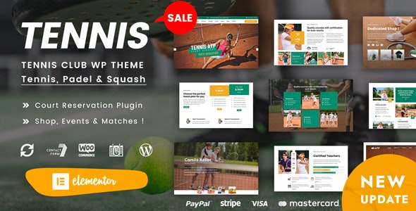 Spyn - 体育运动网球俱乐部网站WordPress主题