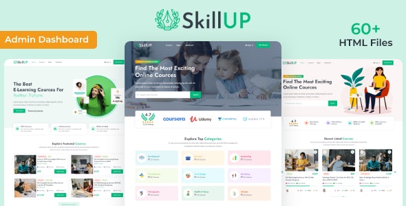 SkillUp - 简约炫酷时尚在线教育课程HTML模板