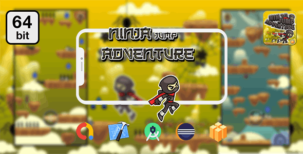 Ninja Jump Adventure 64 bit - Android IOS With Admob 忍者跳跃冒险