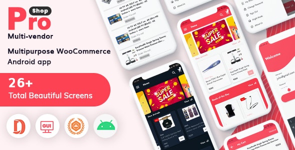 ProShop Dokan Multi Vendor - Android E-commerce Full App for Woocommerce 完整电子商务应用程序