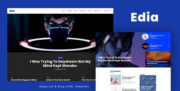 Edia - 博客资讯杂志新闻网站HTML模板