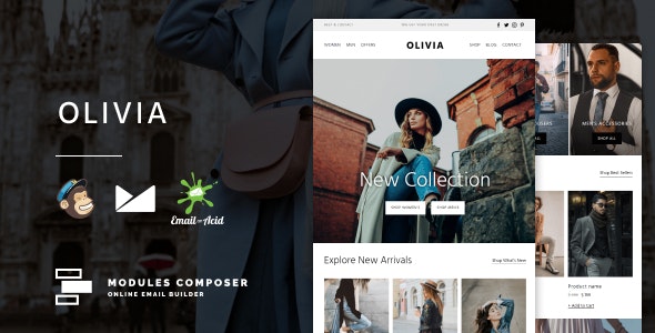  Olivia - with Online Builder fashion apparel e-commerce email template