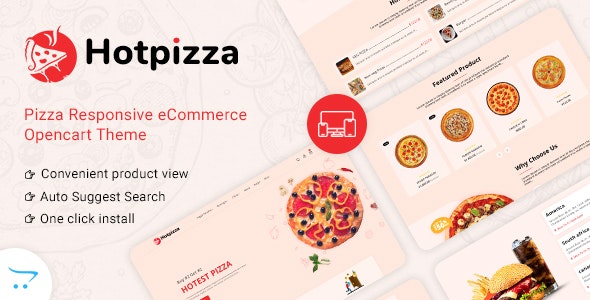 HotPizza - 比萨外卖餐饮美食网站 OpenCart 商店