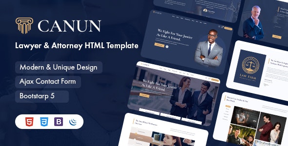 Canun – 律师事务所法律援助网站 HTML5 模板