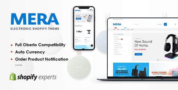 Mera - 响应式数码电器在线商店网站Shopify模板