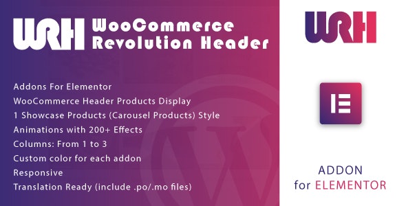 WooCommerce Revolution Header for Elementor - 可视化页眉编辑WordPress插件