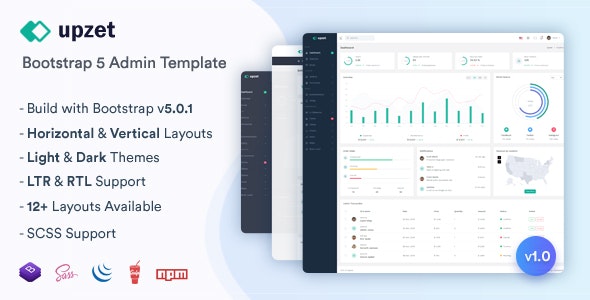 Upzet - Admin 后台管理面板HTML5模板