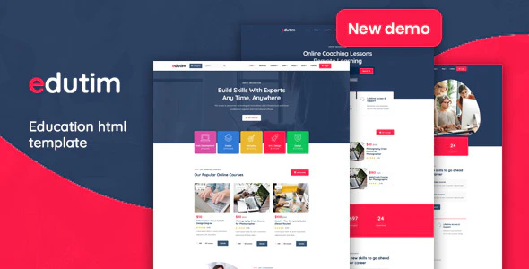 Edutim - LMS 教育培训机构学校Html网站模板