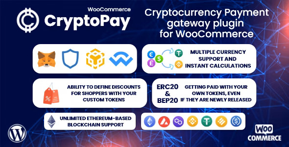 CryptoPay WooCommerce - 区块链比特币加密货币支付插件