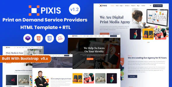 Pixis - 印刷打印服务商企业HTML网站模板