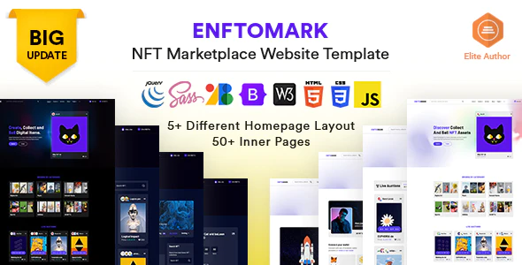 Enftomark - NFT 数字作品交易市场HTML网站模板